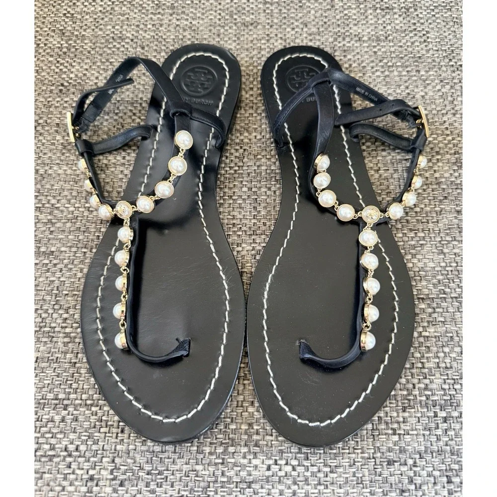 Tory Burch Emmy Pearl Thong Women Sandals- SZ 8.5